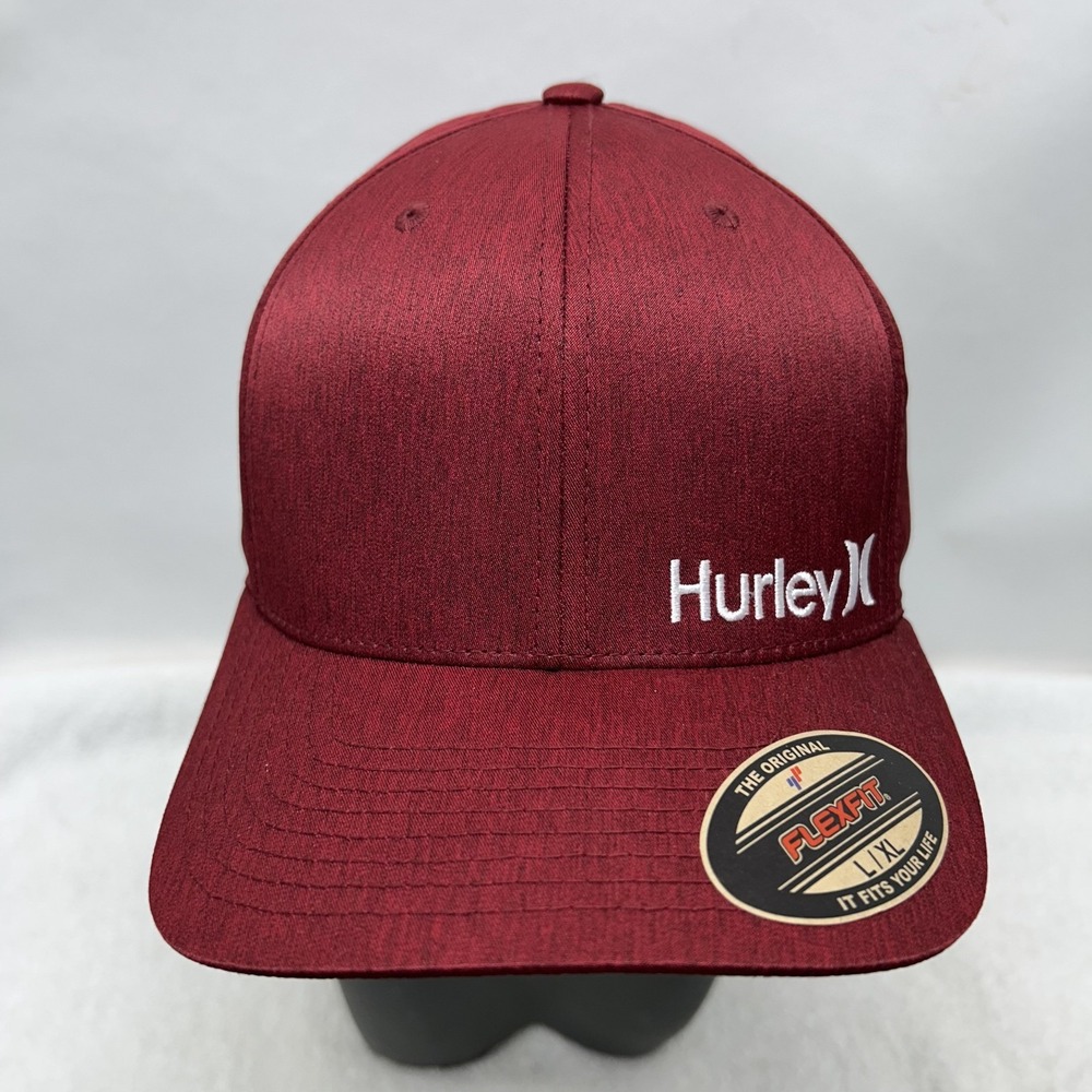 Hurley Mens Size L-XL Red Corp Textures Baseball Cap Hat